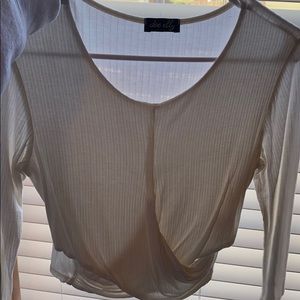 White ribbed crop top